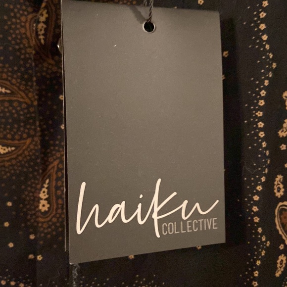 HAIKU Man Shirt size L length 30” bust 40”short sleeve - Picture 5 of 12